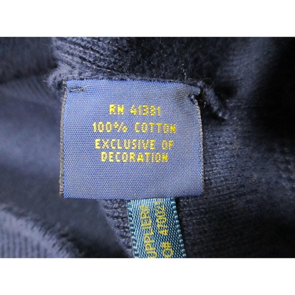 Polo Ralph Lauren Sweater Mens 2XL Navy Blue Cotton Crewneck Pullover Pony Logo - Picture 5 of 9
